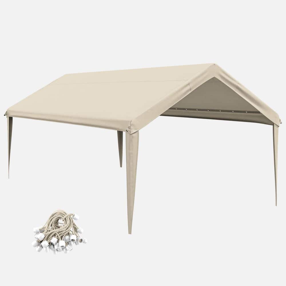 12 ft. x 20 ft. Outdoor Carport Replacement Cover, Heavy Duty Canopy with Ball Bungees (Frame Not Included) Cream price history on PriceWatchPro