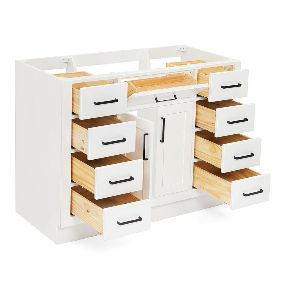 White 48'' Single Freestanding Hardwood Bathroom Vanity Base