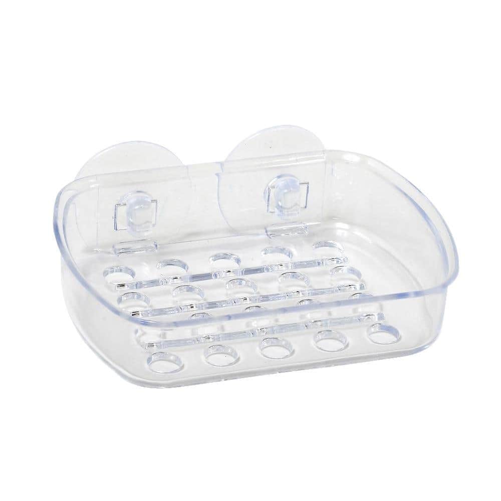 Glacier Bay Suction Soap Dish In Frosted Clear 374kkhd The Home Depot