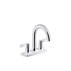 Venza 4 in. Centerset Double Handle Bathroom Faucet in Polished Chrome