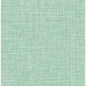 Barbary Green Crosshatch Texture Paper Strippable Wallpaper (Covers 56.4 sq. ft.)