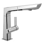 Pivotal Single-Handle Pull-Out Sprayer Kitchen Faucet in Chrome
