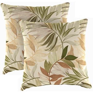 16 in. L x 16 in. W x 4 in. T Oasis Nutmeg Outdoor Throw Pillow (2-Pack)