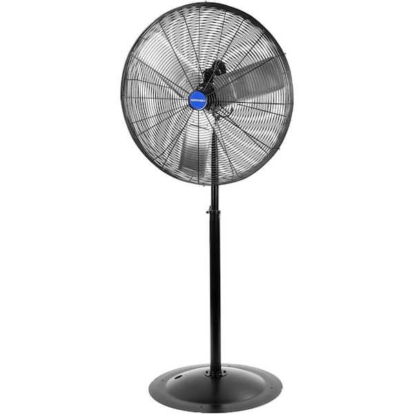 Deeshe 30 in. 3 fan speeds Pedistal Fan in Black with 9300 CFM and 9 ft ...