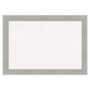 Glam Linen Grey White Corkboard 41 in. x 29 in. Bulletin Board Memo Board