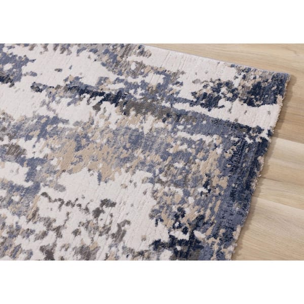 Sylvaris Collections 8 ft. x 11 ft. Blue Organic Indoor Area Rug