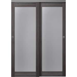 Paola 207 48 in. x 80 in. Gray Oak Finished Wood Composite Bypass Sliding Door