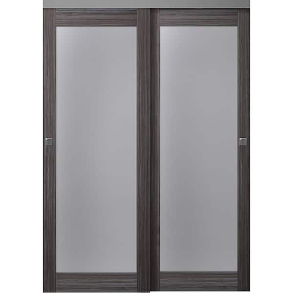 Belldinni Paola 207 48 in. x 80 in. Gray Oak Finished Wood Composite Bypass Sliding Door