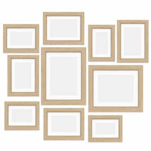 10-Pack Picture Frames Collage Wall Decor with Mat, Gallery Wall Frame Set for Wall Mounting or Tabletop Display, Beige