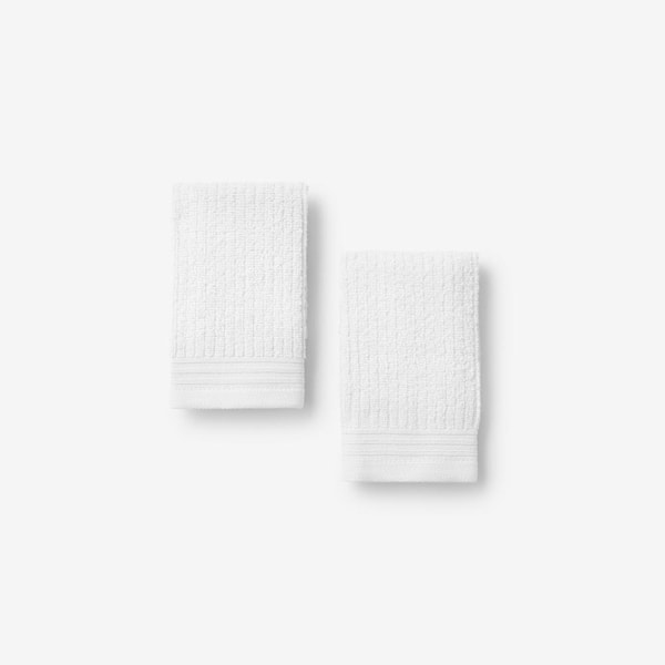 The Company Store Green Earth Quick Dry White Solid Cotton Wash Cloth (Set of 2)