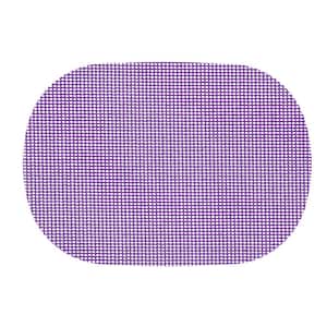 Fishnet 17 in. x 12 in. Purple PVC Covered Jute Oval Placemat (Set of 6)