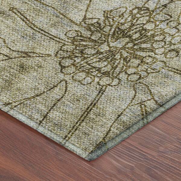 Mayfield Premium Machine Washable Abstract AMF2235 Granite 3 ft. x 5 ft. Area Rug