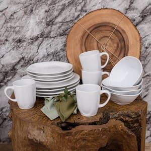 RYO 16-Piece Casual White Porcelain Dinnerware Set (Service for 4)