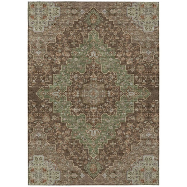 Chantille Machine Washable Indoor/Outdoor Abstract ACN2486 Chocolate 3 ft. x 4 ft. Area Rug