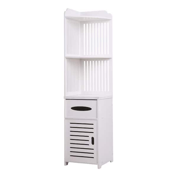 Karl home 11.8 in. W x 11.8 in. D x 47.24 in. H Single Door Floor Cabinet in White