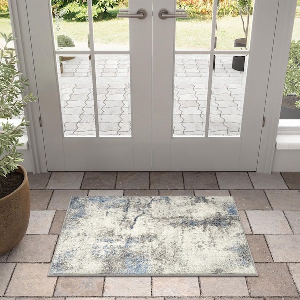 Chelsea Navy 2 ft. x 3 ft. Abstract Indoor Area Rug