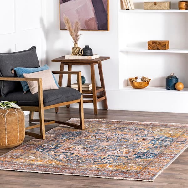 Black and Grey Washable Area Rug - Decor Steals