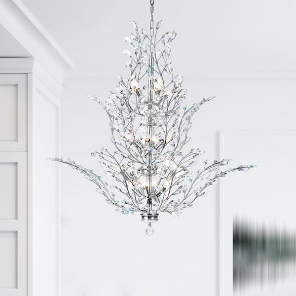 chandelier シェルフ CWI Lighting Ivy 18 Light Chandelier With Chrome Finish 5206P40C