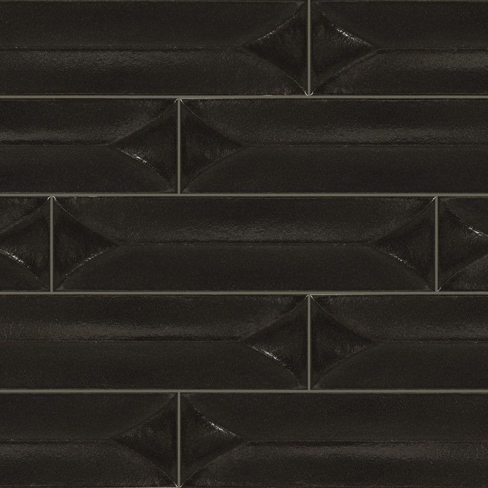 Terramater Carbone 3-1/2 in. x 15 in. Glossy Porcelain Wavy Wall Tile (8.08 sq. ft./case) price history on PriceWatchPro