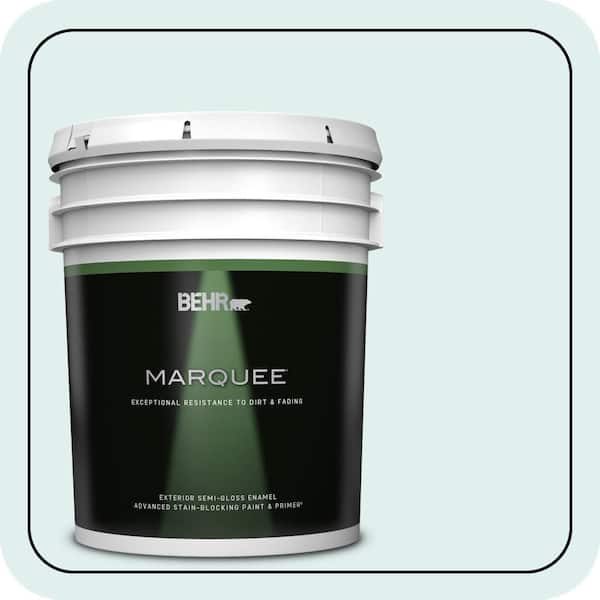 BEHR MARQUEE 5 gal. #500C-1 Himalayan Mist Semi-Gloss Enamel Exterior Paint & Primer