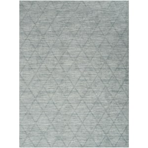 Wool Haven Blue 5 ft. x 7 ft. Diamond Contemporary Area Rug