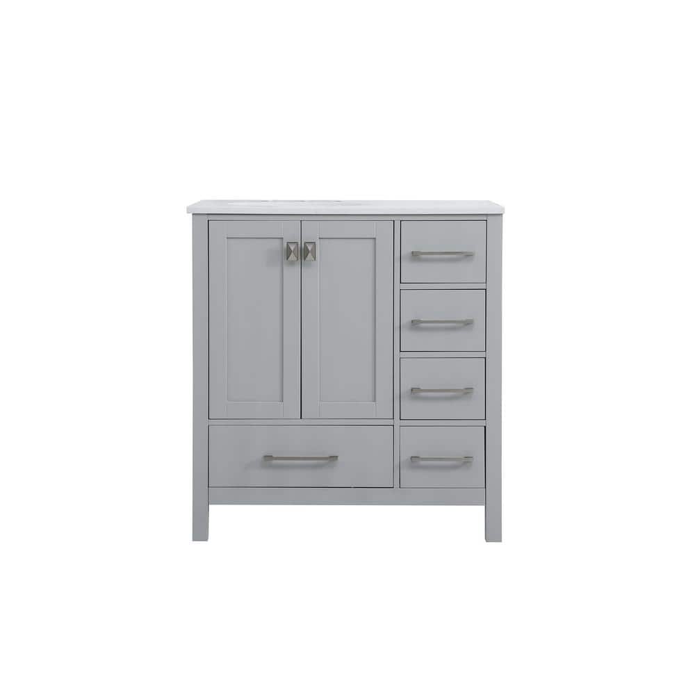 Timeless Home 32 in. W x 22 in. D x 34 in. H Single Bathroom Vanity in Gray