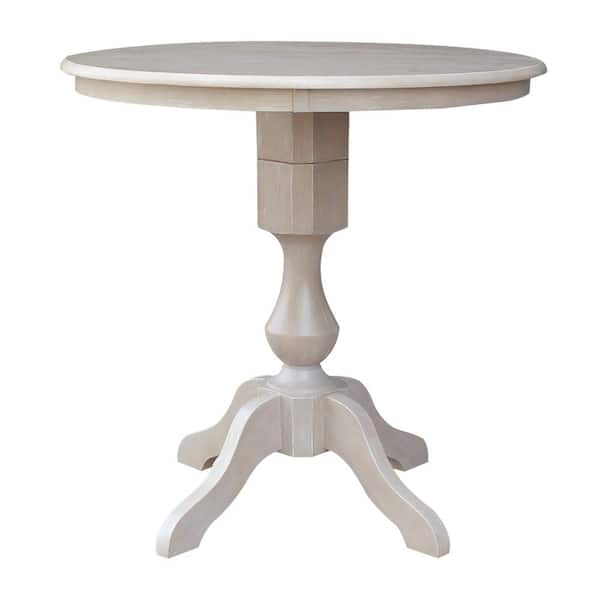 International Concepts 36 in. H Weathered Taupe Gray Round Sophia Pedestal Table