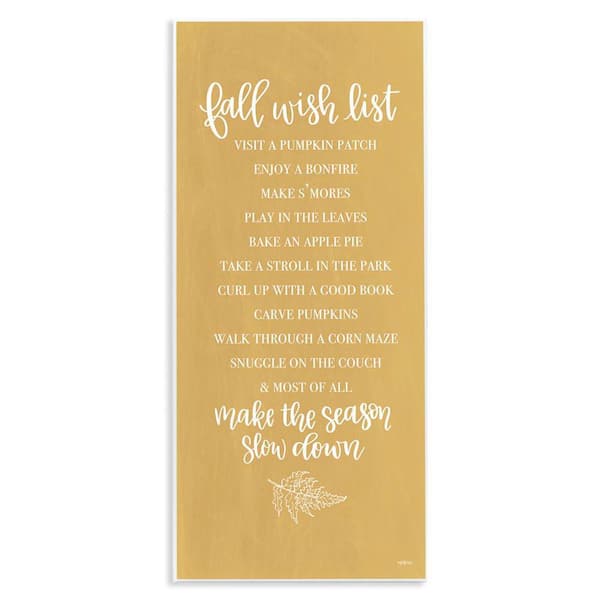 Stupell Industries Tan Fall Wish List by Imperfect Dust Unframed Graphic Nature Art Print 7 in. x 17 in.