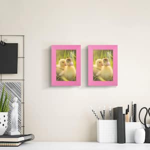 Grooved 4 in. x 6 in. Pink Picture Frame (Set of 2)