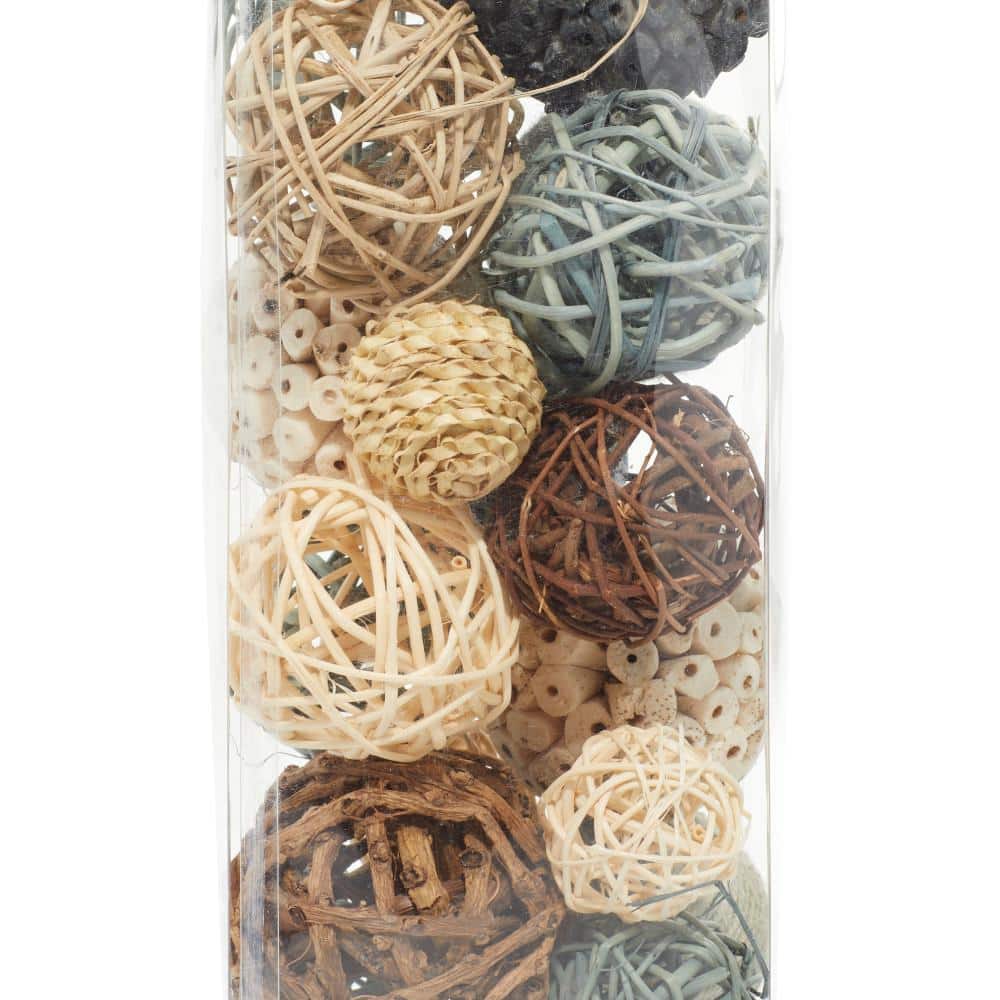 Multi-Colored Handmade Dried Plant Orbs Vase Filler Set