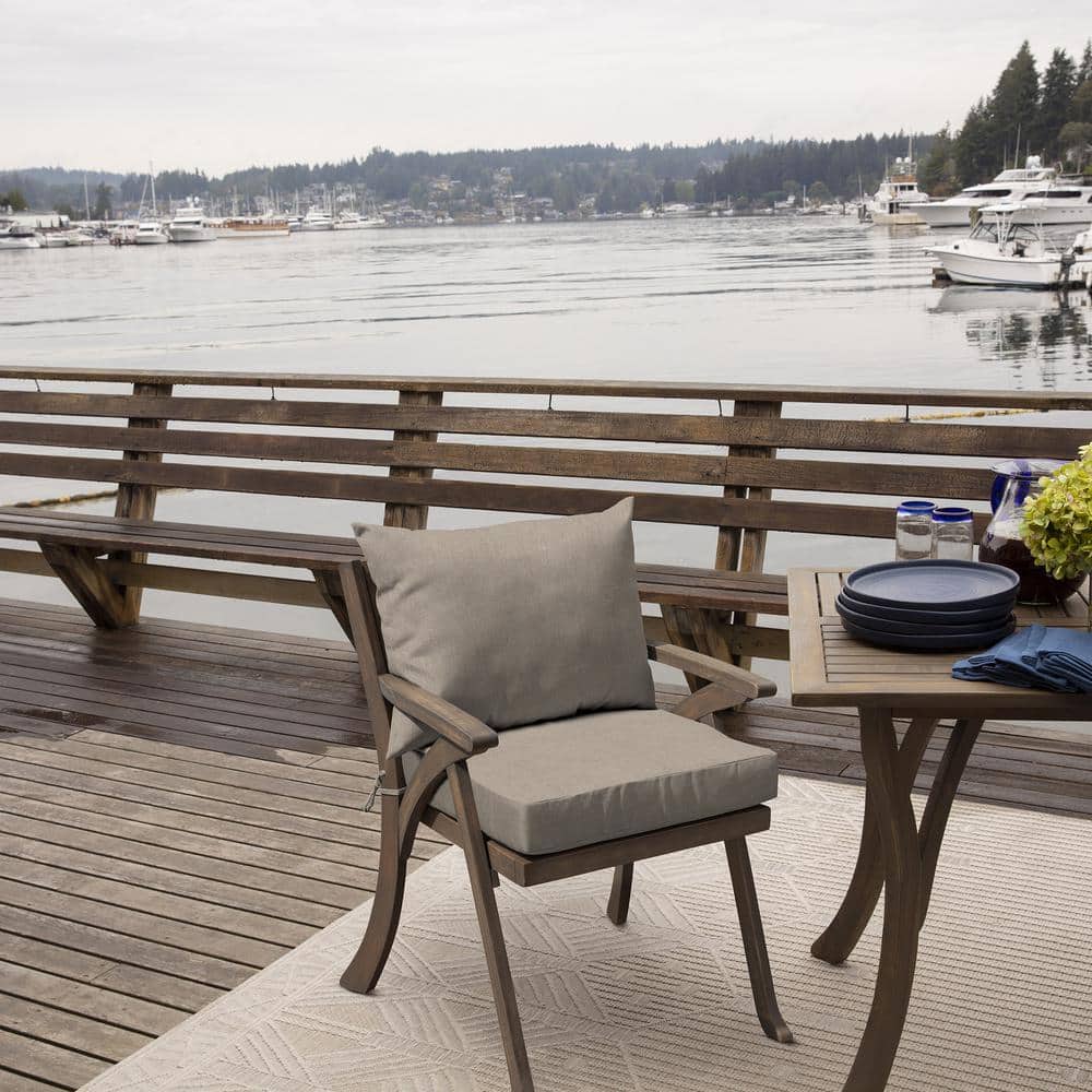 Natural Tan Olefin Outdoor Dining Chair Cushion Set