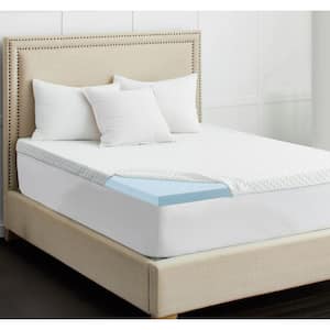 2 in. Twin Gel Infused Memory Foam Mattress Topper with Cooling Cover