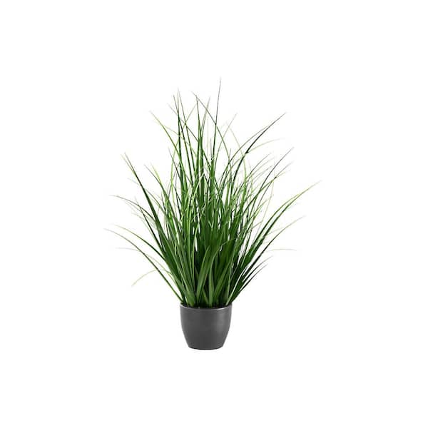 Unbranded 22.5" Green Artificial Grass in a Black Plastic Pot