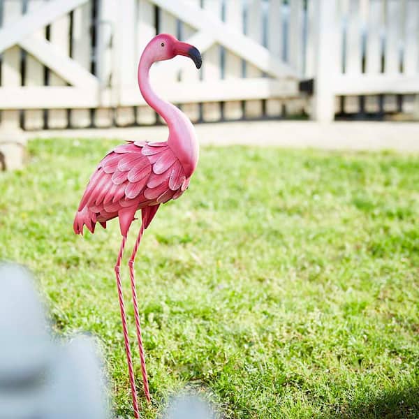34" Large Bright Pink Flamingo Yard Ornament Lawn Garden Adjustable Feet 2 Pack 