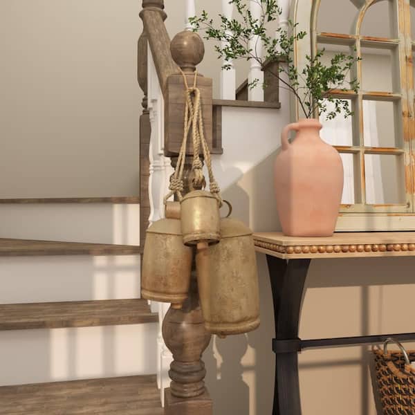 Litton Lane Gold Metal Tibetan Inspired Cylindrical