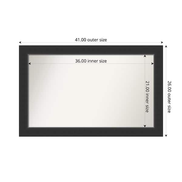 Amanti Art Corvino Black 41 in. x 26 in. Custom Non-Beveled Wood Framed Bathroom Vanity Wall Mirror