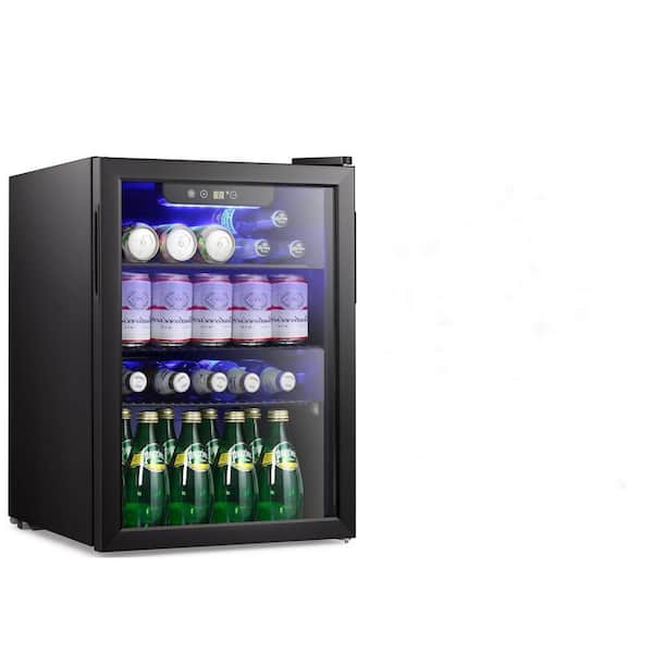 COWSAR 21.85 in. Single Zone 25 Bottle or 70 Can Freestanding Beverage and Wine Cellar Cooling Unit in Black