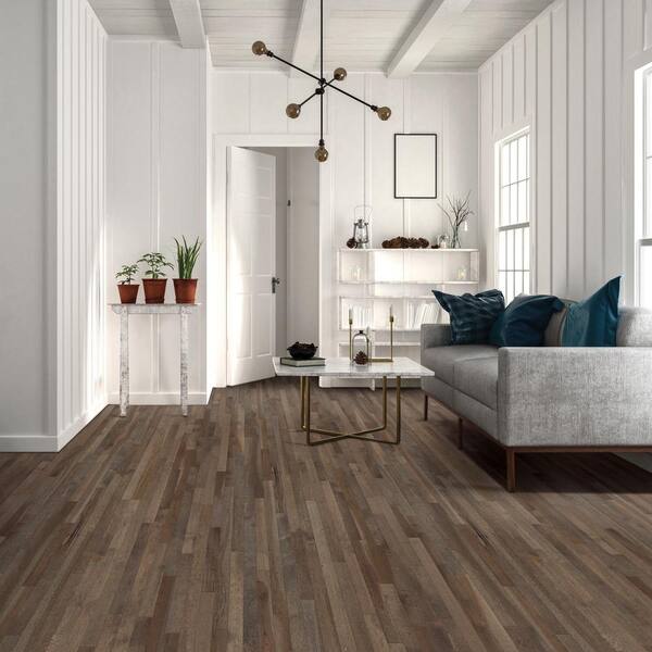 Blue Ridge Hardwood Flooring Hickory Iron Gate 3 4 In T X 3 In W X Random Length Solid Hardwood Flooring 24 Sq Ft Case 23049 The Home Depot