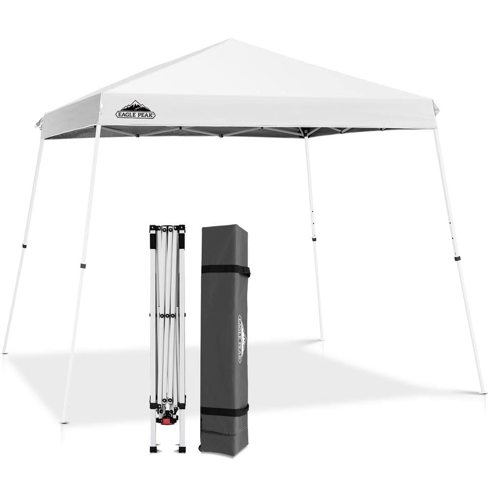EAGLE PEAK Outdoor Camping Pop Up Folding Table with Large 3-Tier Stor