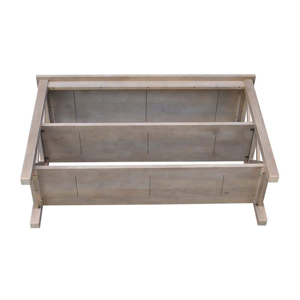Transitional Hampton 48" Washed Gray Taupe Wood Console Table with Storage