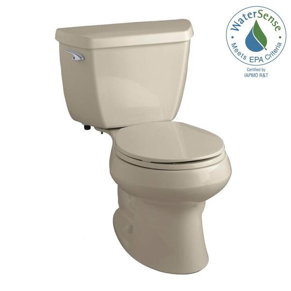 KOHLER Wellworth Classic 2-Piece 1.28 GPF Round Front Toilet with Class Five Flushing Technology in Sandbar