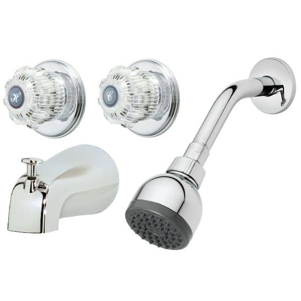 2 Handle 1 Spray Tub And Shower Faucet, 2 Handle Bathtub Faucet Home Depot