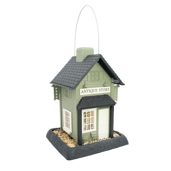 Antique Store Green Plastic Birdfeeder