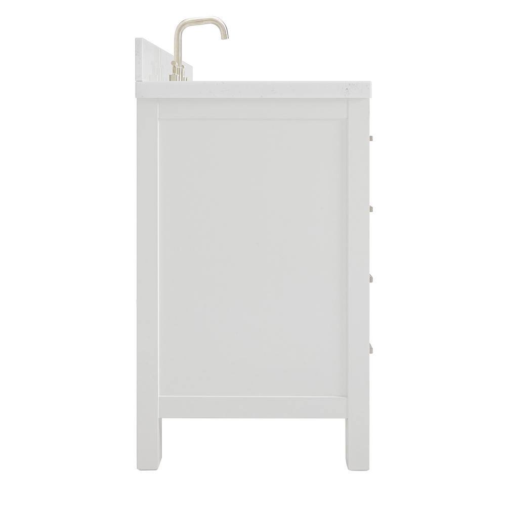 Cambridge 66" White Hardwood Freestanding Single Basin Vanity