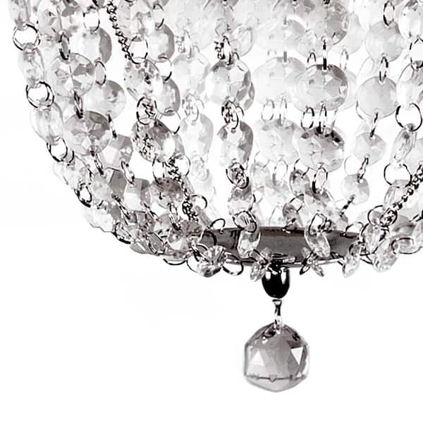 Chrome Pendant Tiered Lamp Shade, Tadpoles Faux Crystal Chandelier