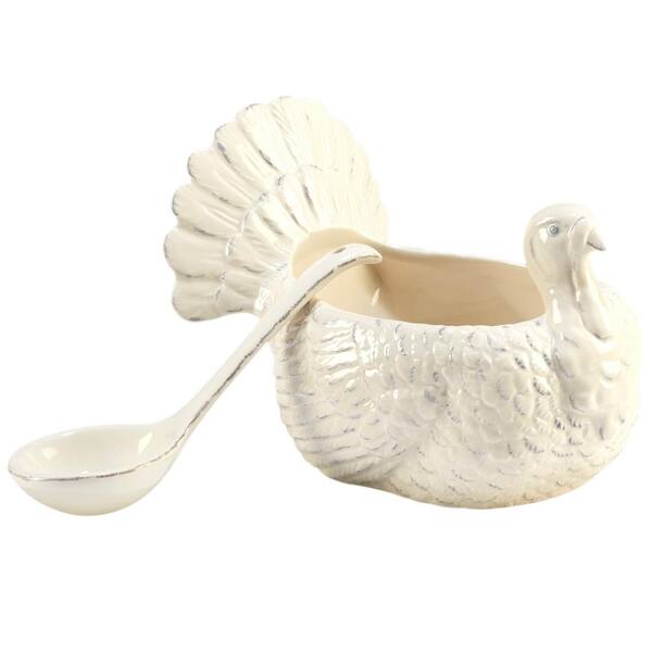 Certified International Autumn Fields by Susan Winget 3-D Turkey 26 oz. Gravy Boat with Ladle