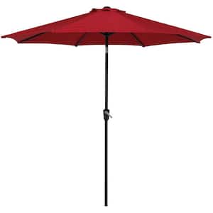 9 ft. Patio Outdoor Market Umbrella with Aluminum Auto Tilt and Crank Without Base