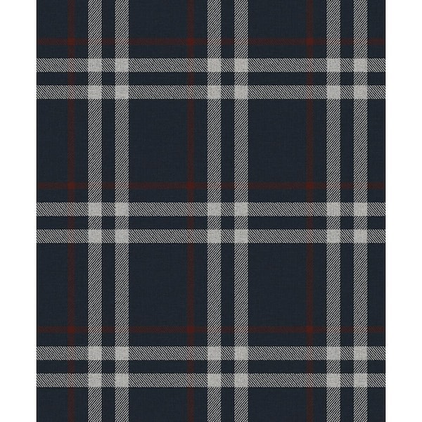 NextWall Blue and Red Calverlay Plaid Vinyl Peel and Stick Wallpaper Roll (31.35 sq. ft.)
