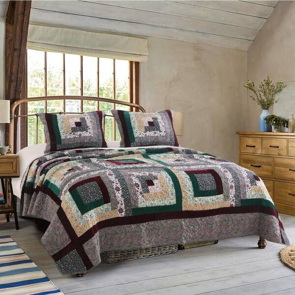Greenland Home Fashions Pine Grove Quilt Set, 3-Piece Full/Queen