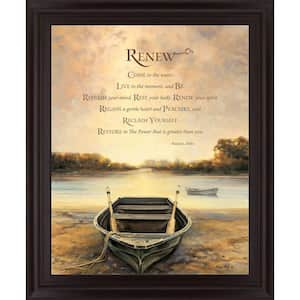 "Renew" By Bonnie Mohr Framed Typography Print Wall Art 28 in. x 34 in.